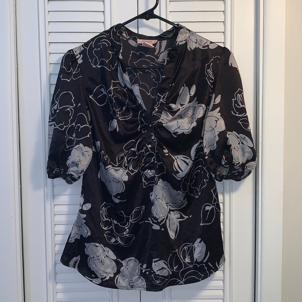 Silk floral blouse